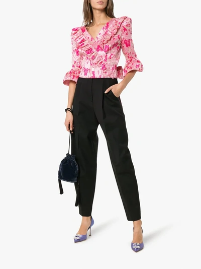Shop The Vampire's Wife Ruffle-detail Wrap Top In Pink
