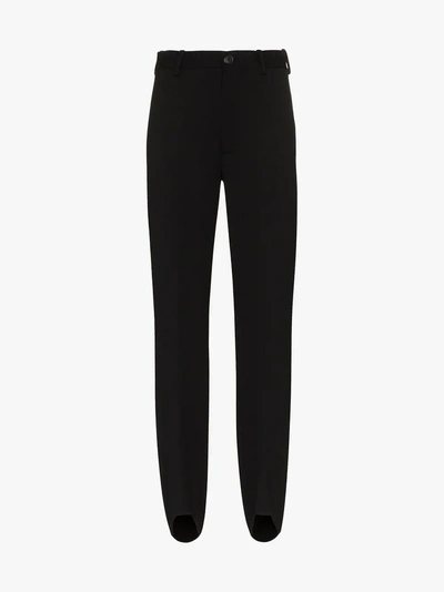 Shop Balenciaga High Waist Straight Leg Trousers In Black