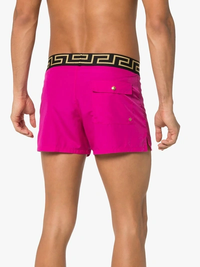 Shop Versace Medusa Short Swim Trunks In Pink