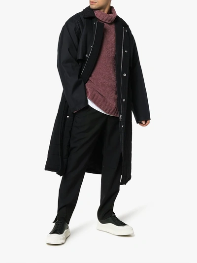 Shop Mackintosh 0003 Gesteppter Trenchcoat In Black