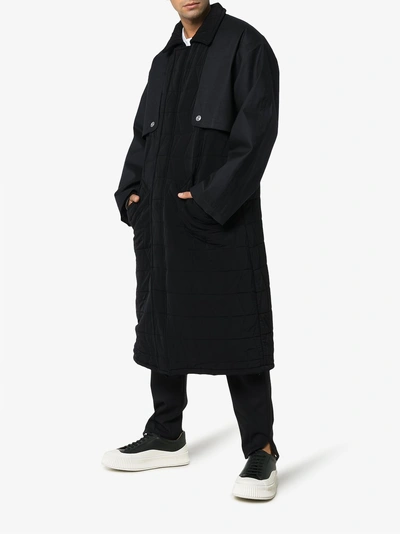 Shop Mackintosh 0003 Gesteppter Trenchcoat In Black