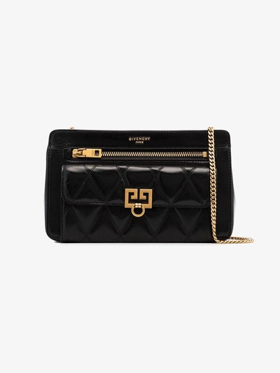 Shop Givenchy Black Pocket Quilted Leather Shoulder Bag