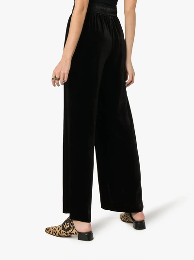 Shop Frame Drawstring Waist Velvet Track Pants In Black