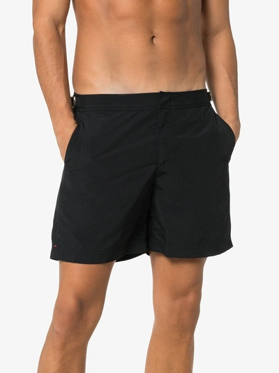 Shop Orlebar Brown Black Bulldog Swim Shorts