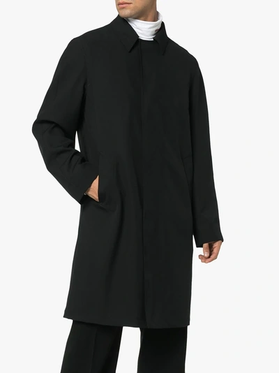 Shop Mackintosh 0003 Trench Wool Coat In Black