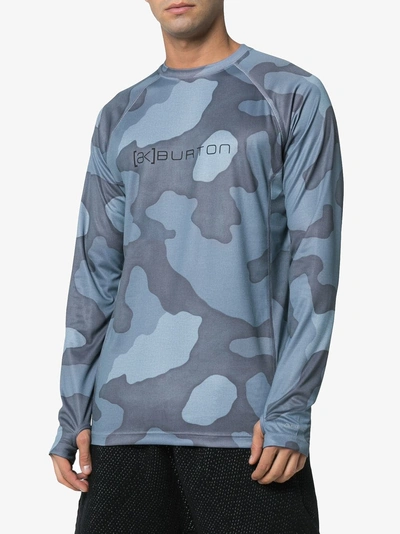 Shop Burton Ak Power Grid Crew Neck Sweatshirt In Blue