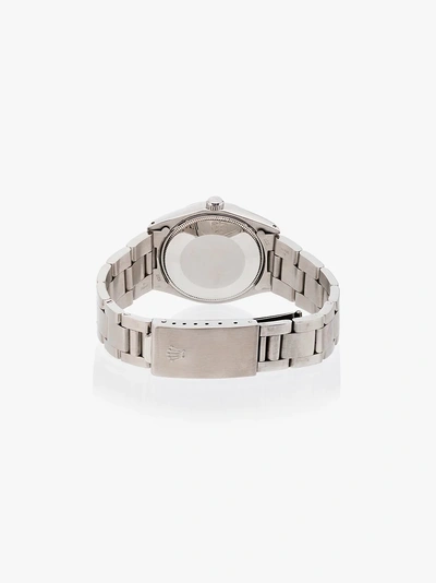 Shop Jacquie Aiche Reworked Vintage Rolex Oyster Perpetual Watch In Silver