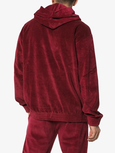 Shop Champion Reverse Weave Hooded Jumper In Red
