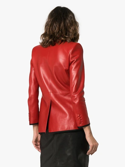 Shop Saint Laurent Double-breasted Blazer In Red