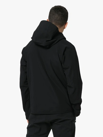 Shop Moncler Grenoble Stripe Hooded Jacket In Black