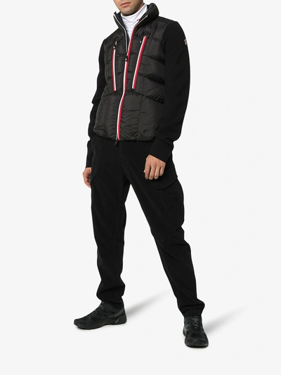 Shop Moncler Grenoble Quilted Feather Down Zip Jacket In Black