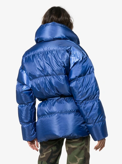 Shop Ienki Ienki Mishko Tie-waist Puffer Coat In Blue