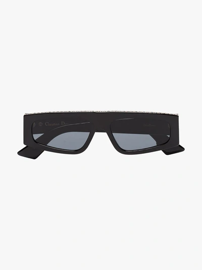 Shop Dior Eyewear Verzierte Sonnenbrille In Black