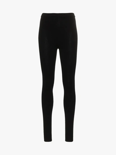 Shop Alexandra Golovanoff High Waisted Cashmere Leggings In Black