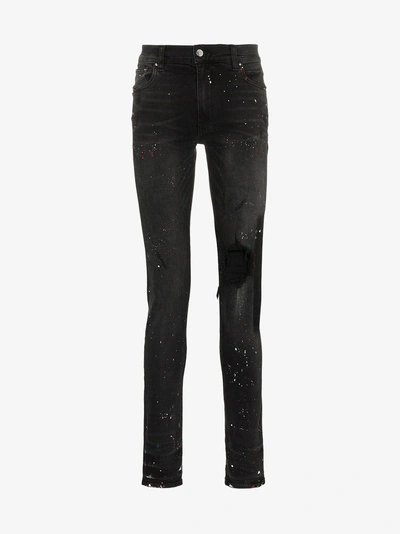 Shop Amiri Skinny-jeans Im Destroyed-look In Black
