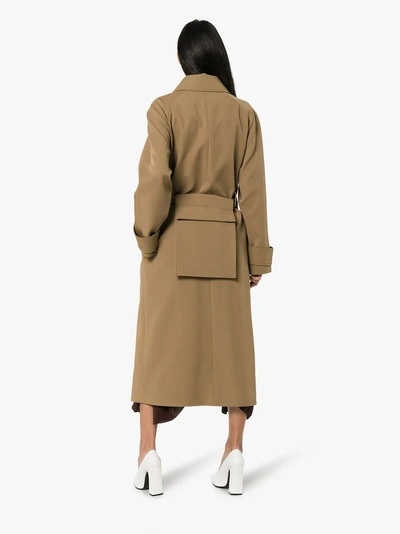 Shop Joseph Stafford Belted Cotton Trench Coat In Brown