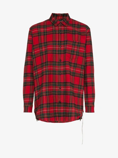 Shop Mastermind Japan Logo Print Checked Shirt In Black