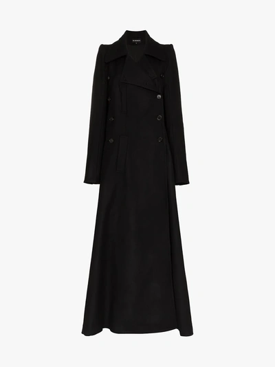 Shop Ann Demeulemeester Double-breasted Wool Maxi Coat In Black