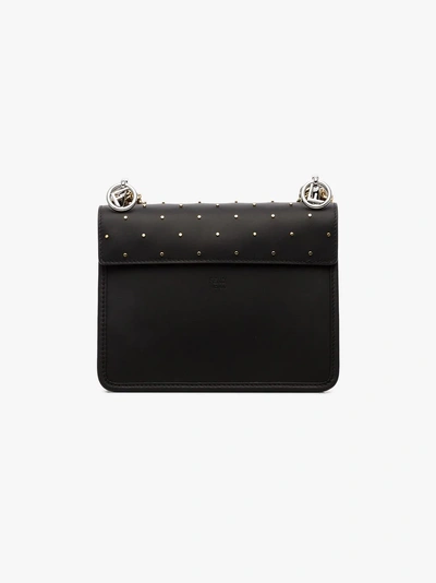 Shop Fendi Kan I Studded Shoulder Bag In Black