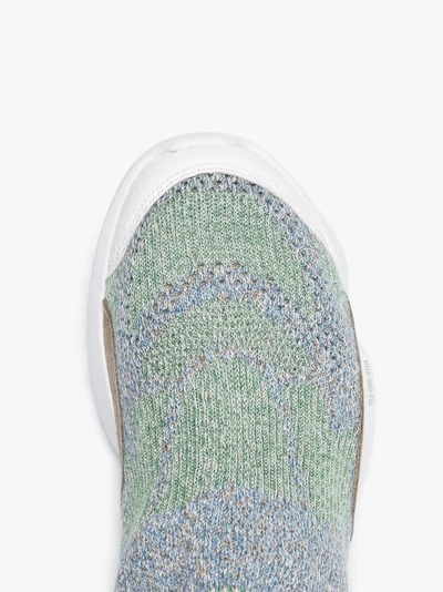 Shop Reebok Multicoloured Opus 3d Knitted Sneakers In Blue