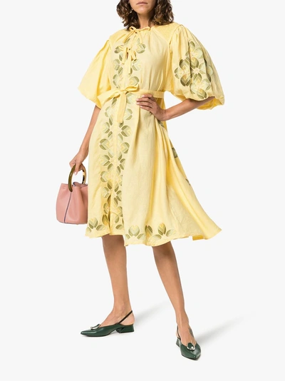 Shop Innika Choo Sir. Külskware Linen Smock Dress In Yellow
