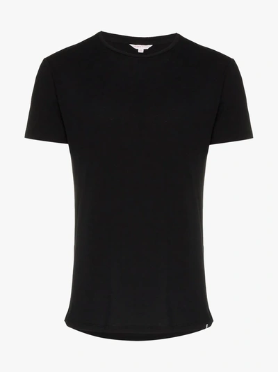 Shop Orlebar Brown Short Sleeved Cotton T-shirt In Black