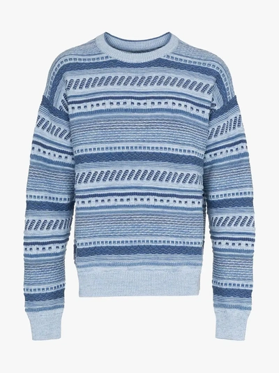 Shop Napa By Martine Rose D-alder Stripe Knitted Jumper In Blue