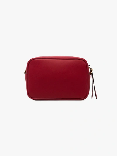 Shop Fendi Red Logo Embossed Mini Leather Camera Bag