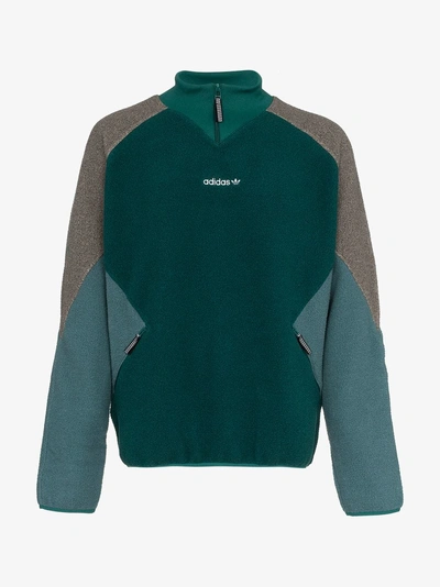 Adidas Originals Adidas Eqt Polar Logo Embroidered Fleece Jacket - Green |  ModeSens