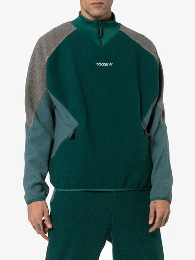 Adidas Originals Adidas Polar Logo Embroidered Fleece Jacket - Green | ModeSens