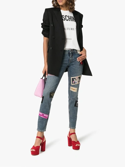 Shop Dolce & Gabbana Skinny-jeans Mit Patches In Blue