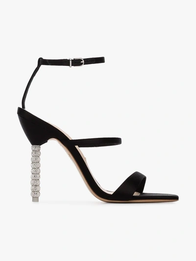 Shop Sophia Webster Black Rosalind Crystal Embellished Stiletto Heels