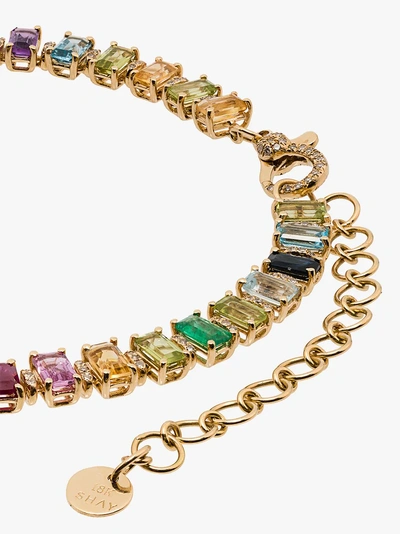 Shop Shay 18k Yellow Gold Rainbow Gem Choker Necklace In Multicoloured