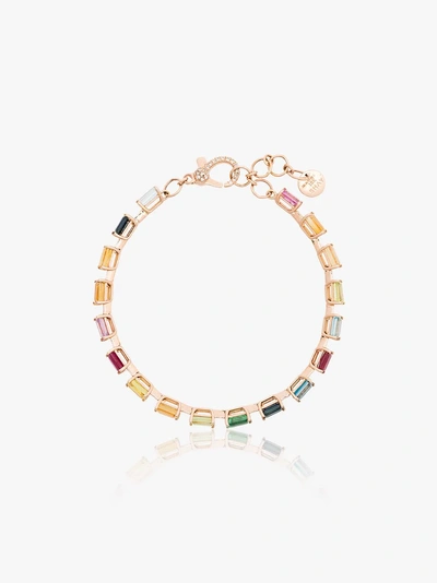 Shop Shay 18k Yellow Gold Rainbow Gem Bracelet In Multicoloured