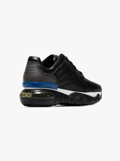 Shop Fendi Multicoloured Fila Mania New Age Leather Sneakers In Black