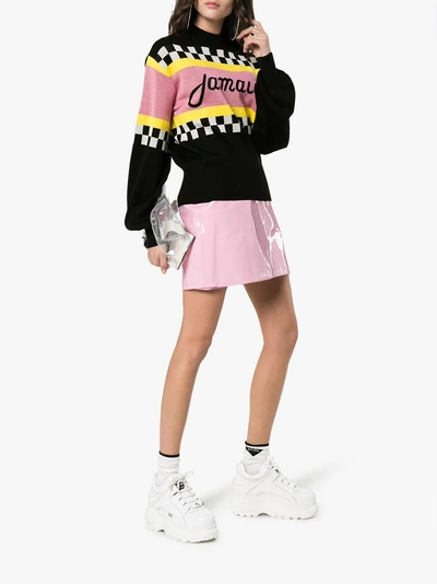 Shop Msgm Knitted Mohair Jumper In Black