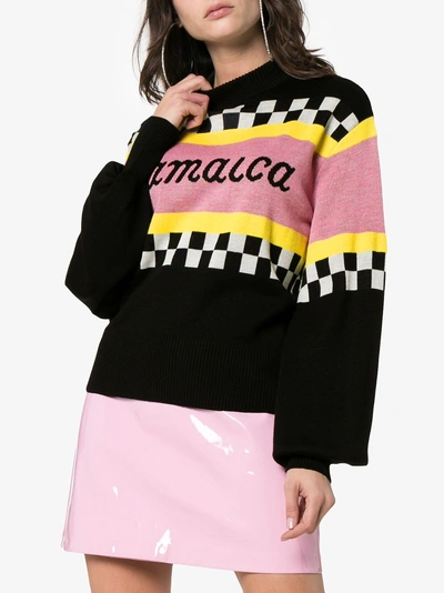 Shop Msgm Knitted Mohair Jumper In Black
