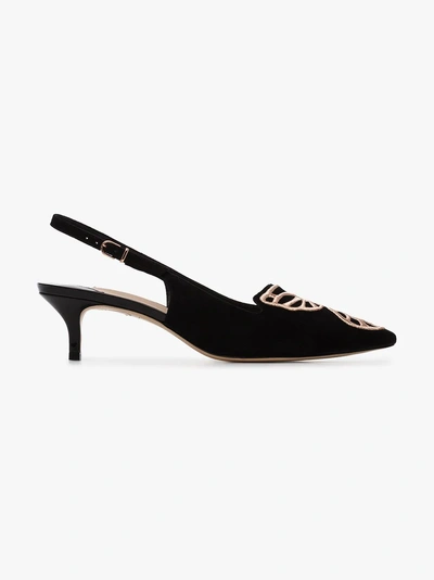 Shop Sophia Webster Bibi Butterfly Embroidered Pumps In Black