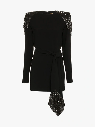 Shop Saint Laurent Minikleid Mit Nieten In Black