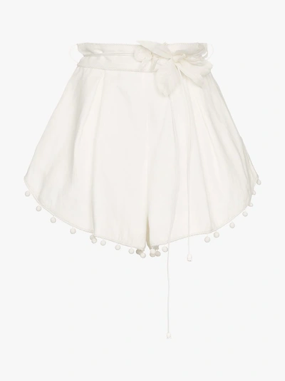 Shop Zimmermann Corsage Bauble Shorts In White