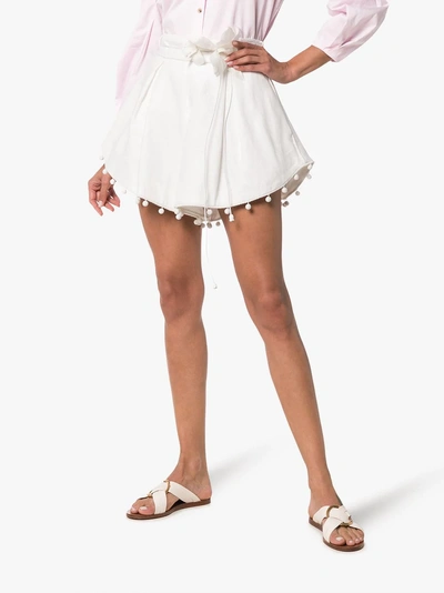 Shop Zimmermann Corsage Bauble Shorts In White