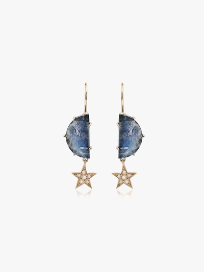 Shop Andrea Fohrman Crescent Diamond Earrings In Gold