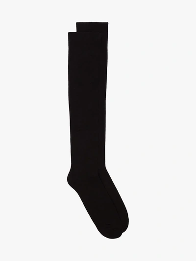 Shop Rick Owens Logo Print Socks In Black