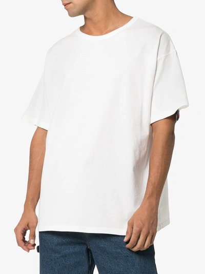 Shop Facetasm Box Fit Striped Cotton T-shirt In White