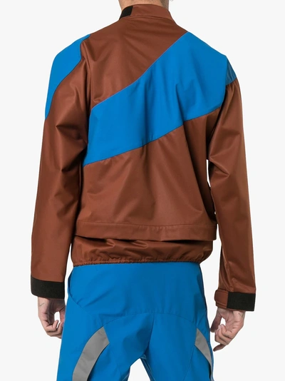 Shop Kiko Kostadinov Contrast Velcro Waist Jacket In Brown