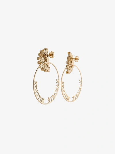 Shop Anton Heunis Gold Metallic Namaste Swarovski Crystal Hoop Earrings