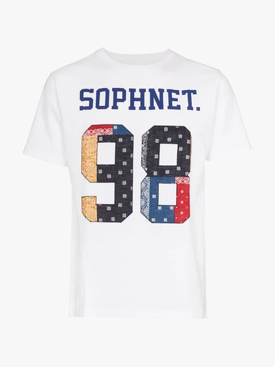 Shop Sophnet . Logo Print T-shirt In White