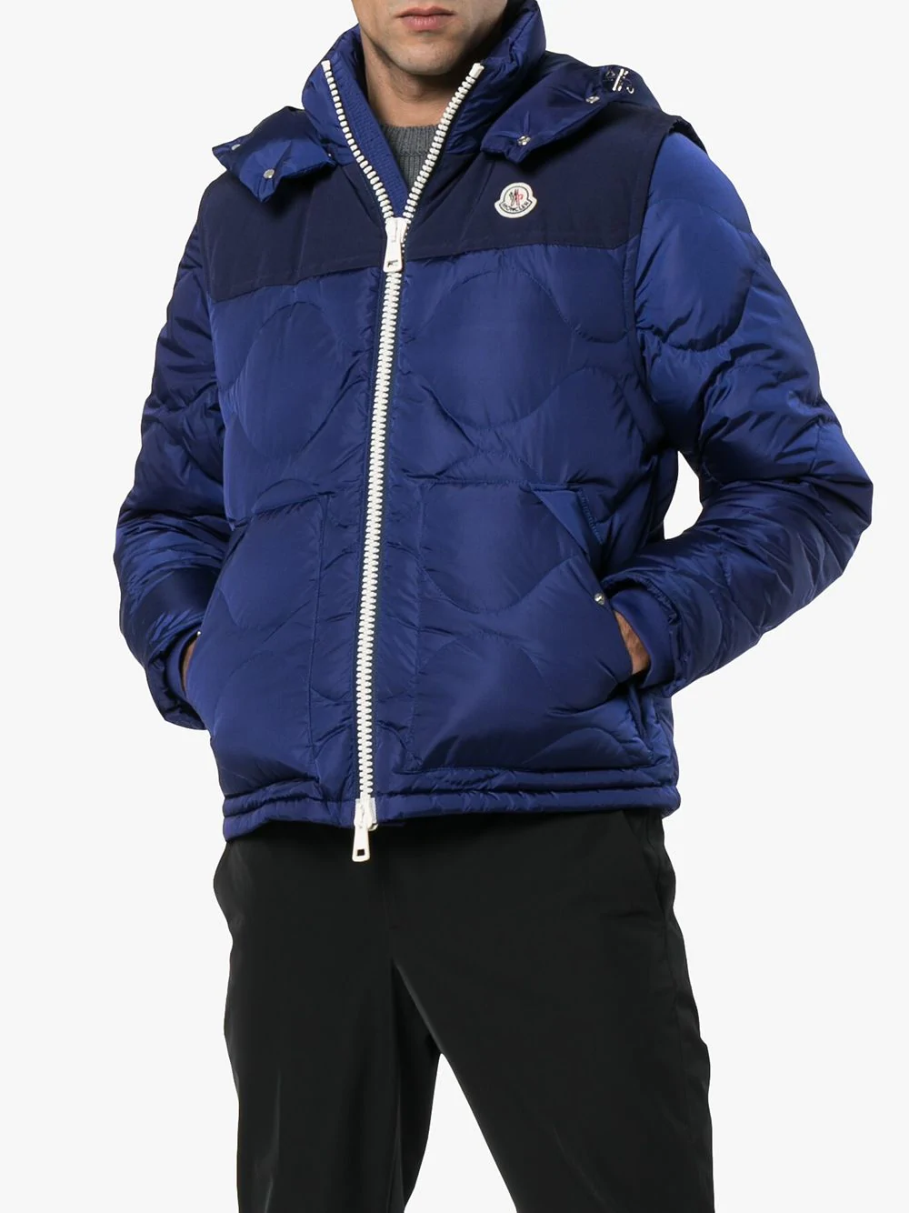 Moncler Arles Quilted Shell Hooded Down Jacket With Detachable Sleeves In  Blue | ModeSens