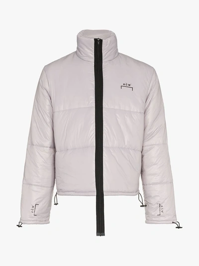 Shop A-cold-wall* Logo Quilted Puffer Jacket In Grey