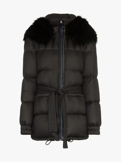 Shop Mr & Mrs Italy Belted Puffer Jacket In Black